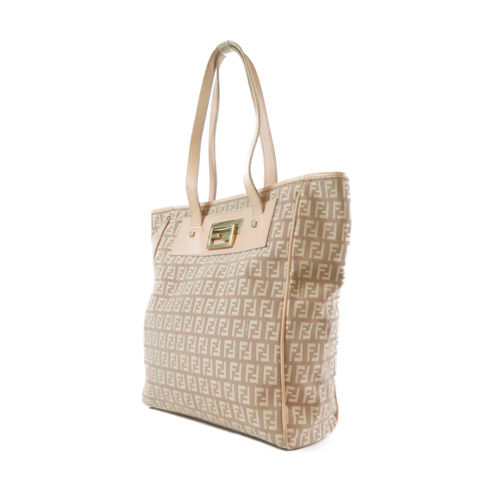 FENDI 帆布Shoulder Bag金扣肩背袋粉紅色