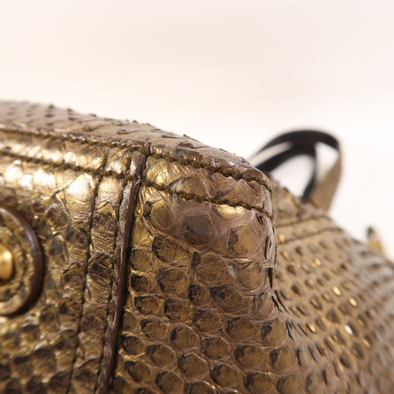 SAINT LAURENT 蛇皮皮革Shoulder Bag金扣肩背袋