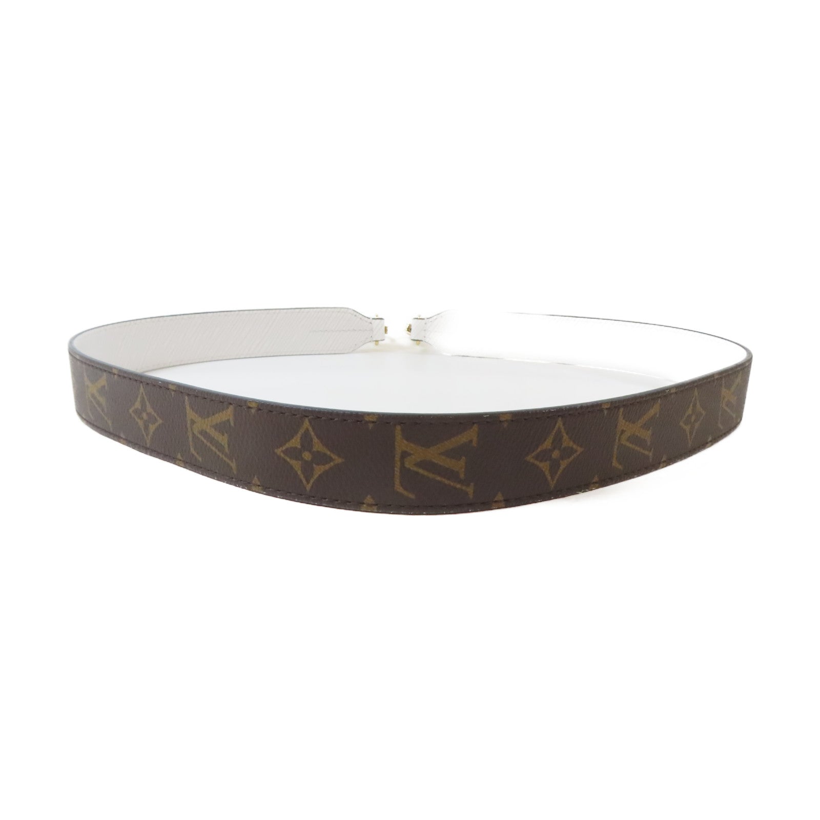 LOUIS VUITTON Monogram Shoulder Strap金扣肩帶啡色/白色