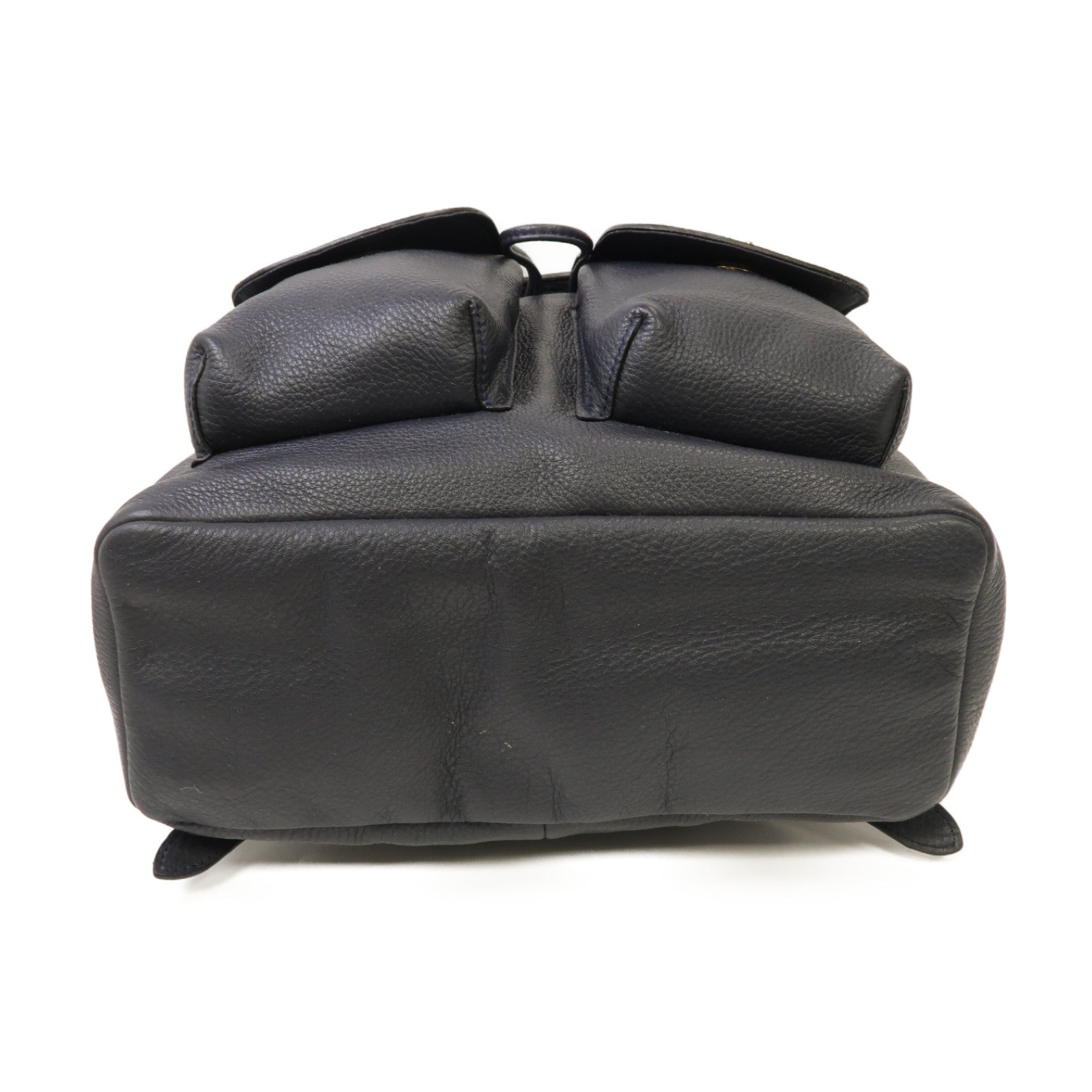 COACH 牛皮皮革Backpack金扣背包深藍色
