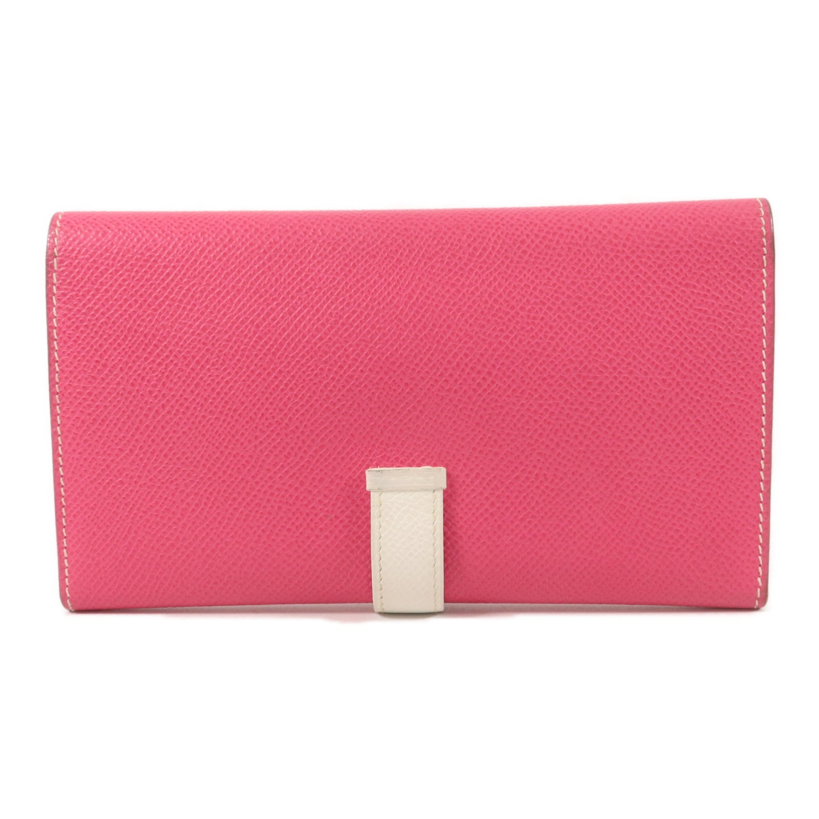 HERMES Epsom皮革Bearn Souffle Wallet長錢包Rose Tyrien/Craie