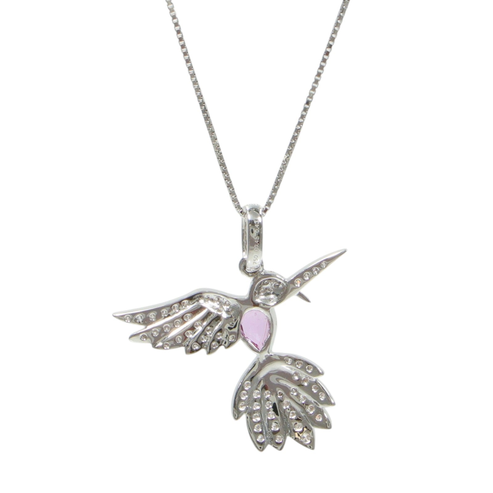 JEWELRY 18K白金Sapphire Diamond Necklace粉紅藍寶石/鑽石項鍊
