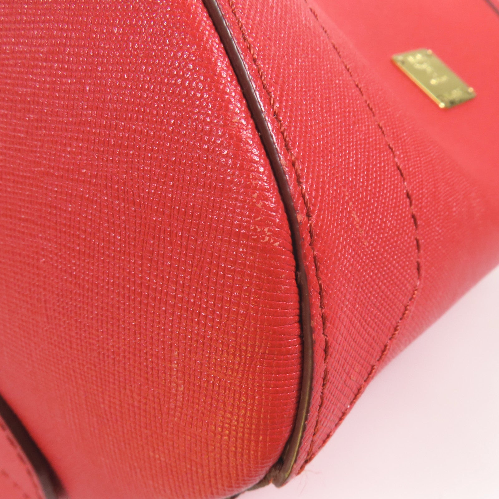 MCM 牛皮皮革Boston Bag金扣手挽袋