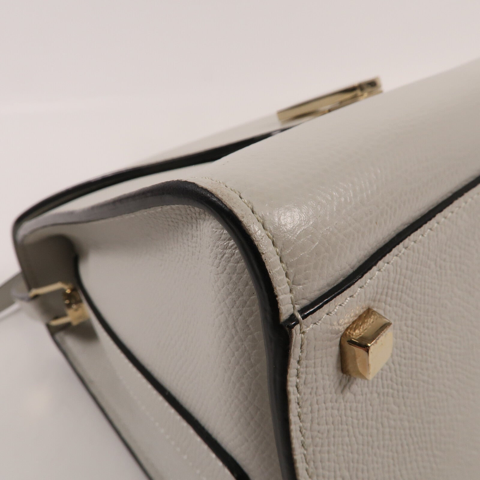 SELECTION 牛皮皮革Vakexlra Inside Top Handle金扣手挽肩背兩用袋