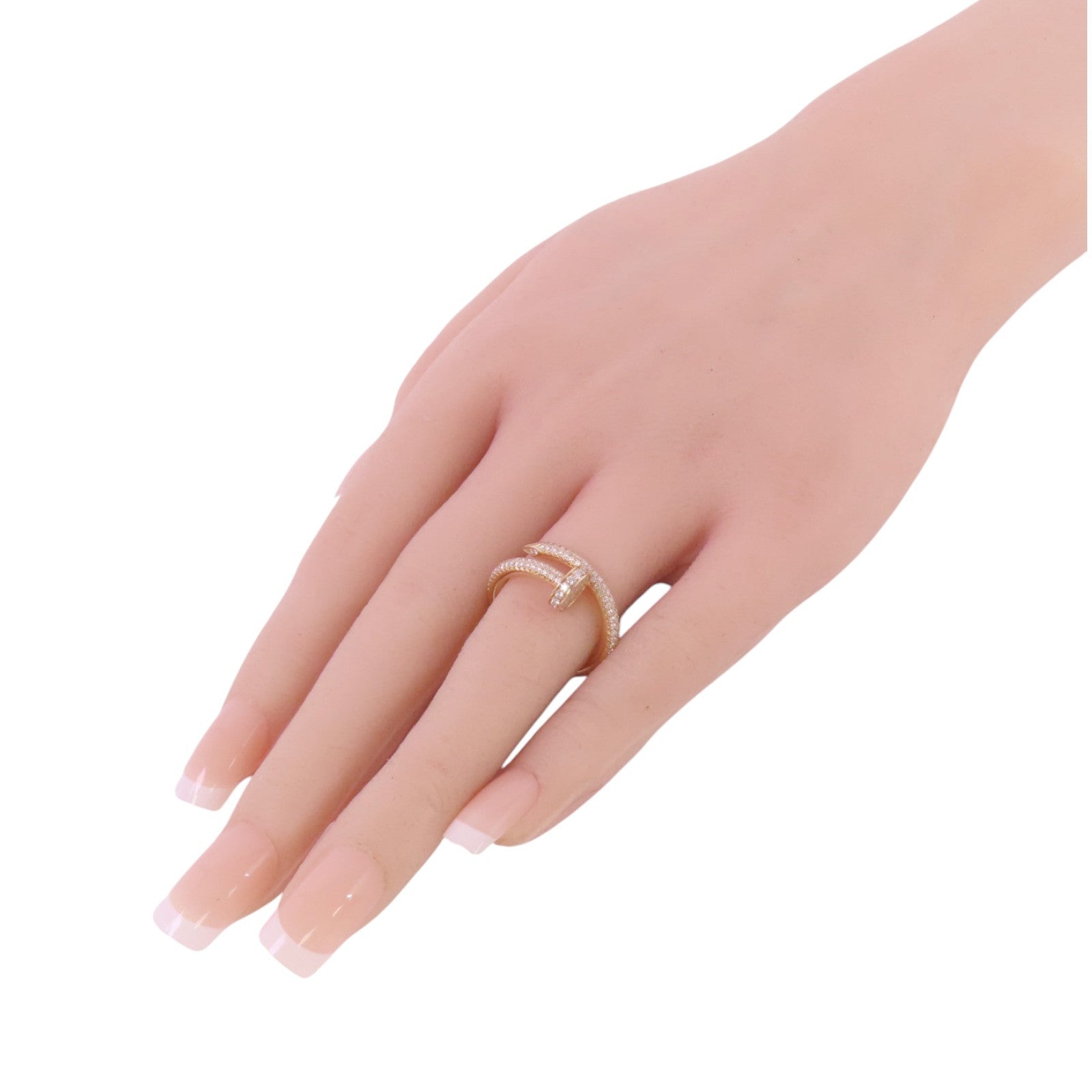 CARTIER 18K玫瑰金Juste Un Clou Diamond Ring鑽石戒指#52/US#6.25