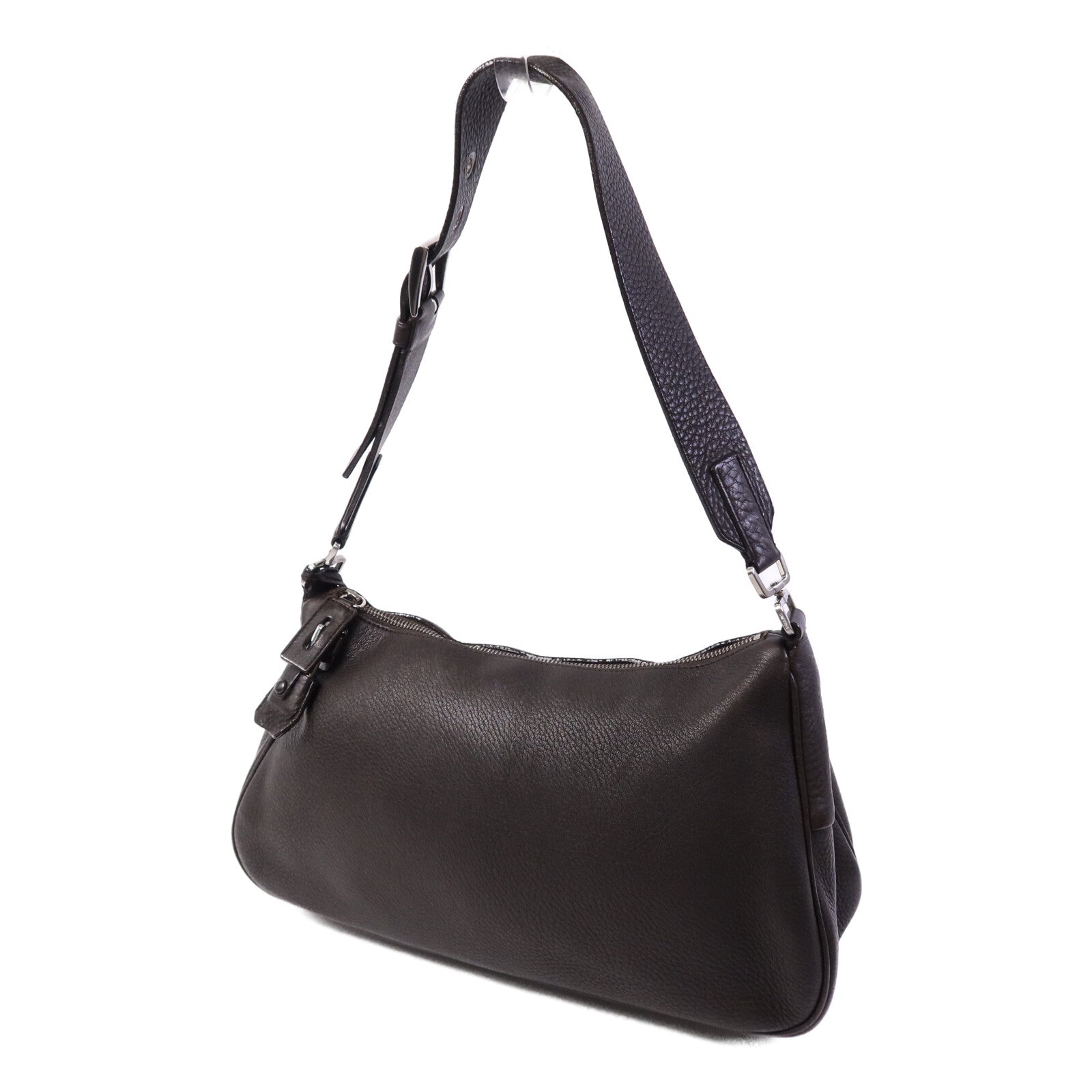 PRADA 牛皮皮革Shoulder Bag銀扣肩背袋
