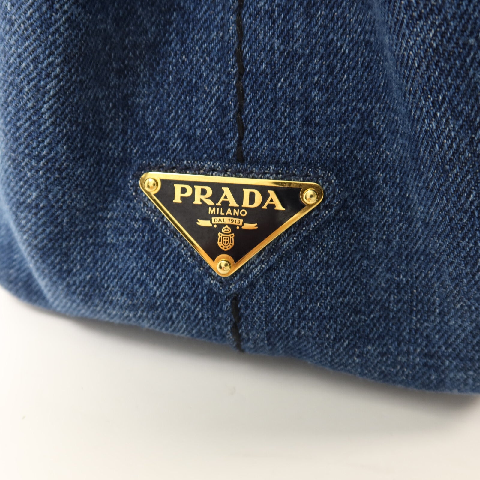PRADA 牛仔布2 Way Shoulder金扣手挽肩背兩用袋