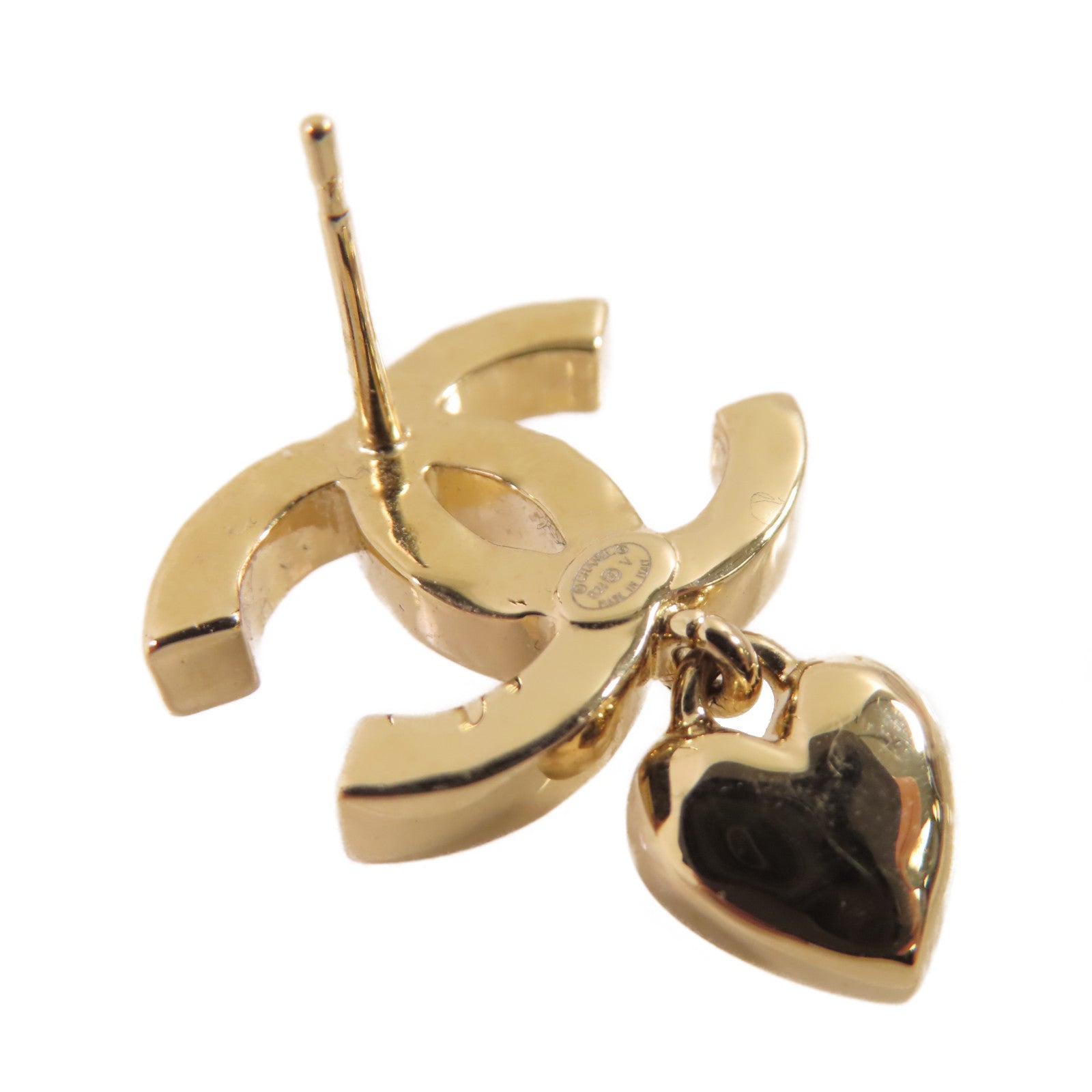 CHANEL 金屬/水晶玻璃CC Earrings耳環金色