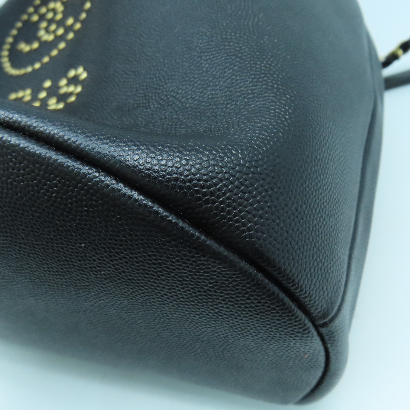 CHANEL 【激減優惠】牛皮皮革Bucket Bag金扣鏈帶肩背袋黑色