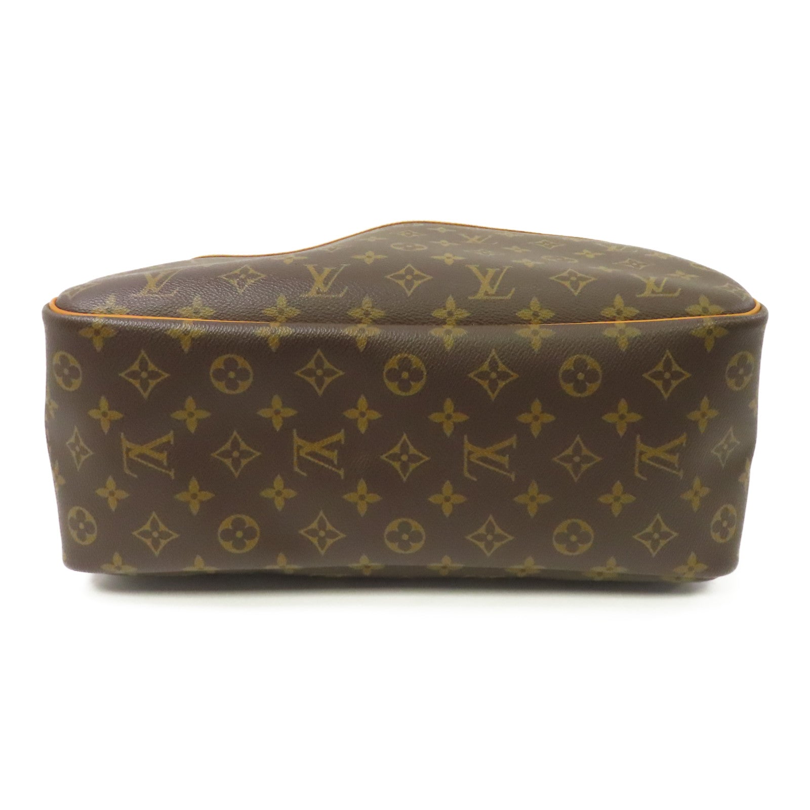 LOUIS VUITTON Monogram Deauville金扣手挽袋棕色