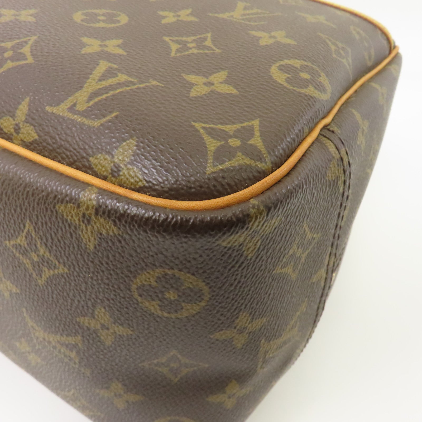 LOUIS VUITTON Monogram Deauville金扣手挽袋棕色