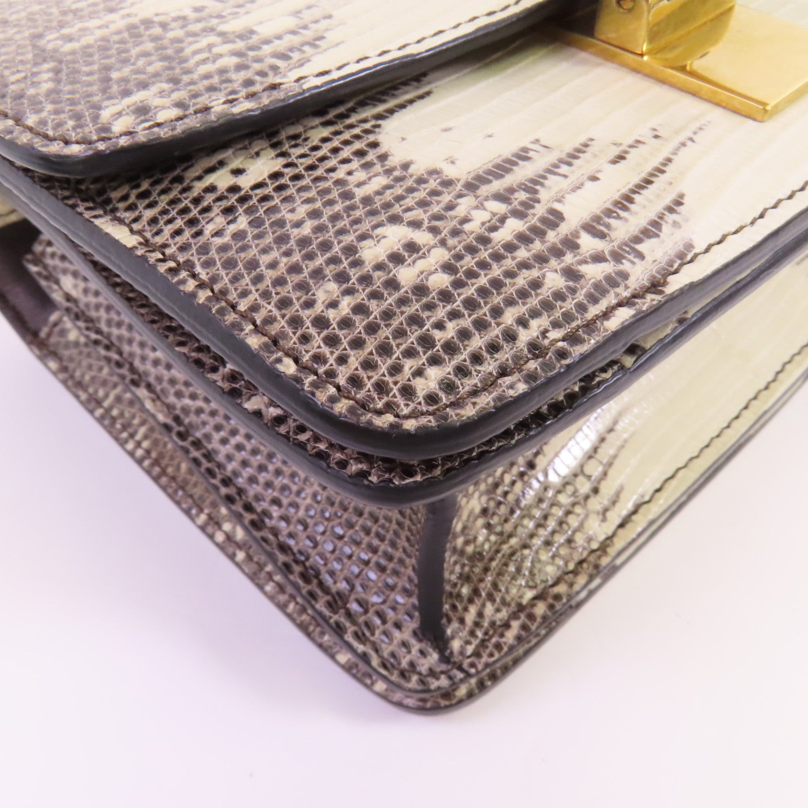 CELINE 【激減優惠】蜥蝪皮革Mini Classic Box金扣肩背袋