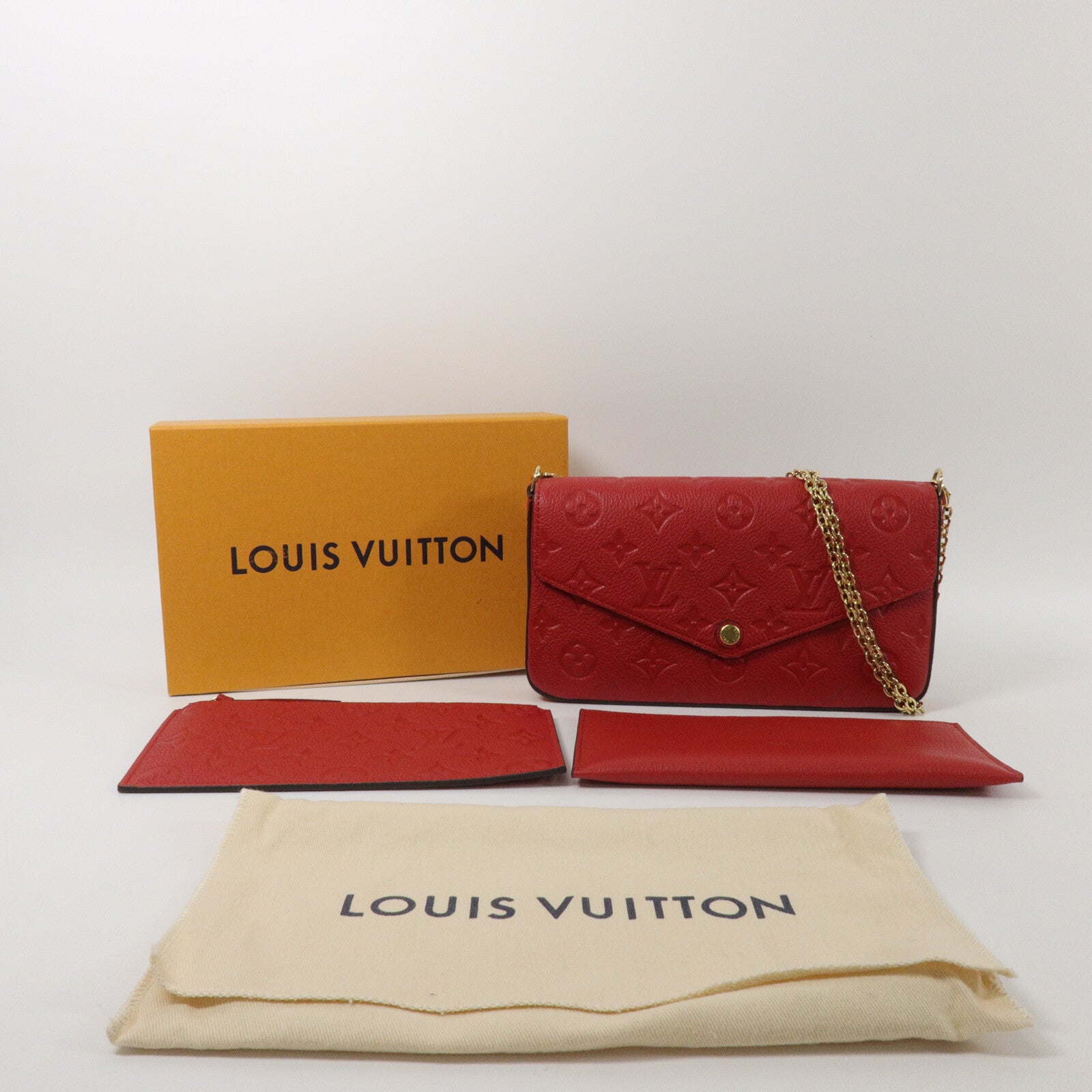 LOUIS VUITTON Monogram Empreinte Felicie Pochette鏈帶肩背袋