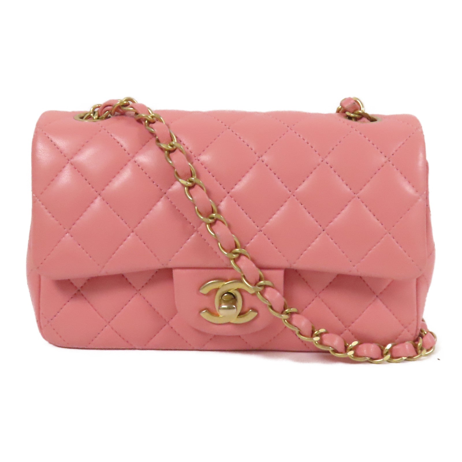 CHANEL 羊皮皮革Classic 20金扣鏈帶肩背袋