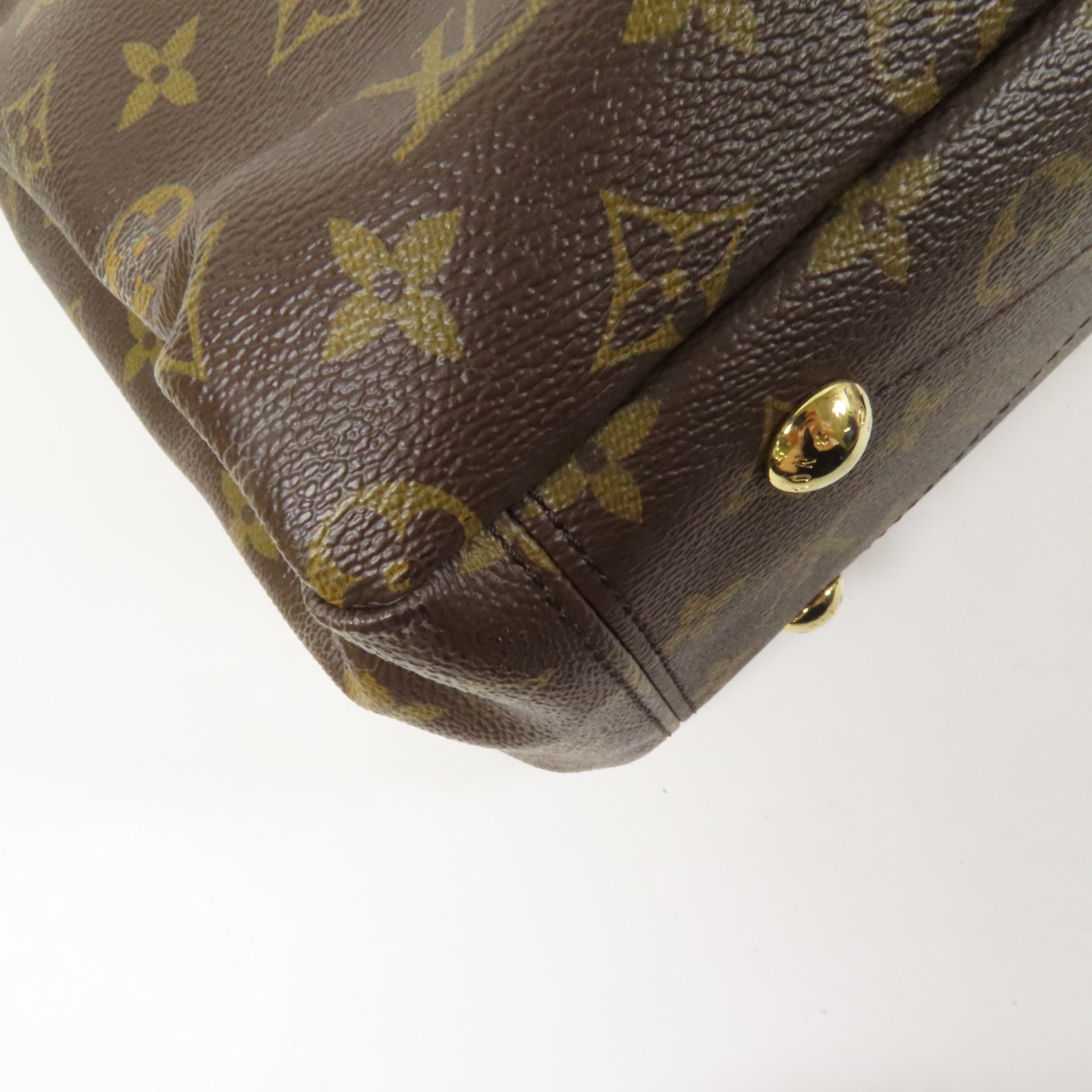 LOUIS VUITTON Monogram Pallas金扣手挽肩背兩用袋棕色/紅色