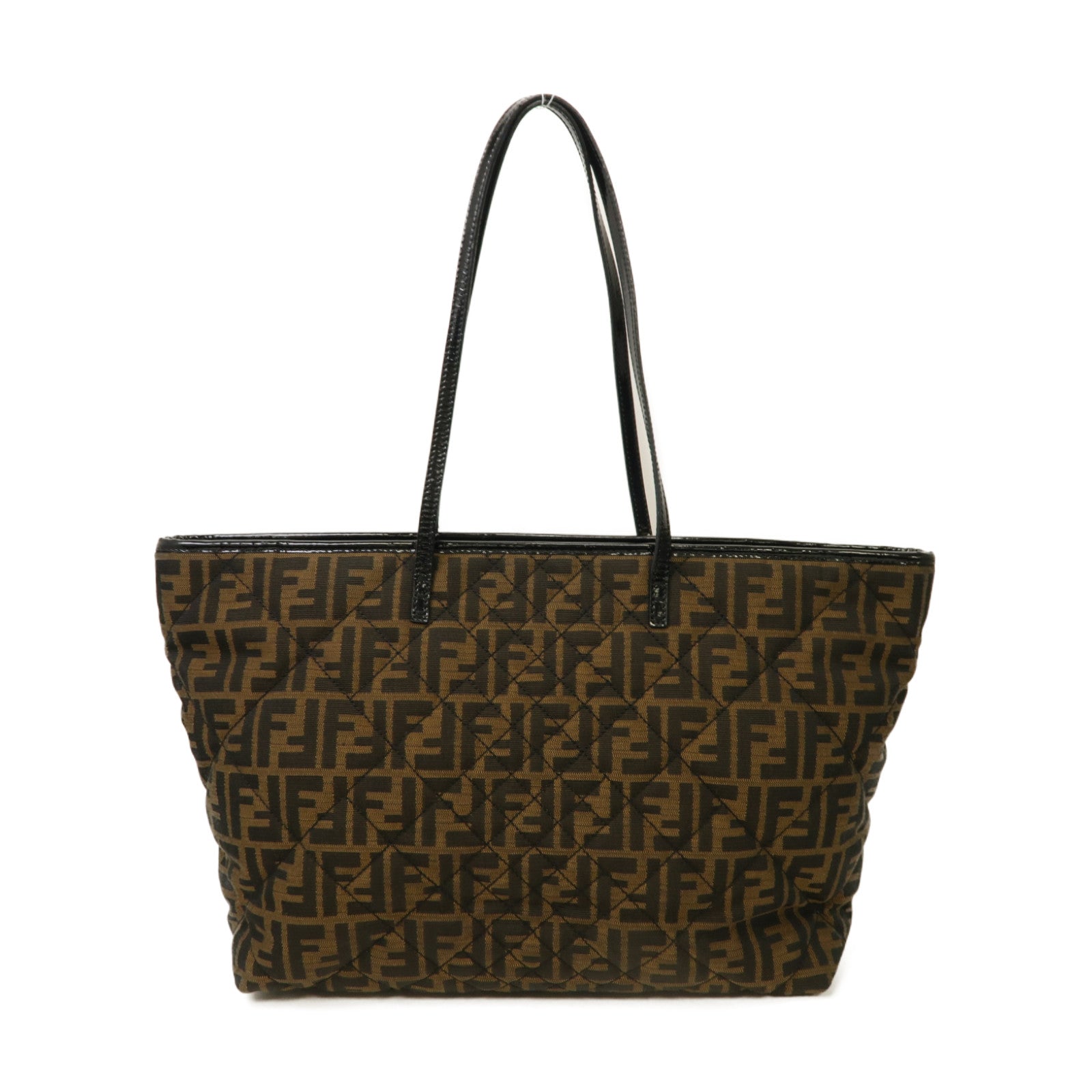 FENDI 帆布Tote Bag金扣手挽袋棕色