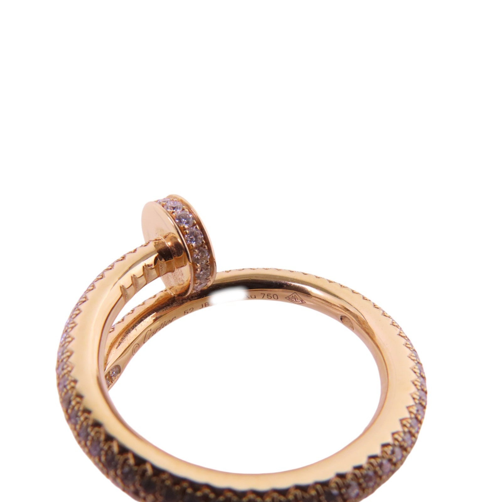 CARTIER 18K玫瑰金Juste Un Clou Diamond Ring鑽石戒指#52/US#6.25