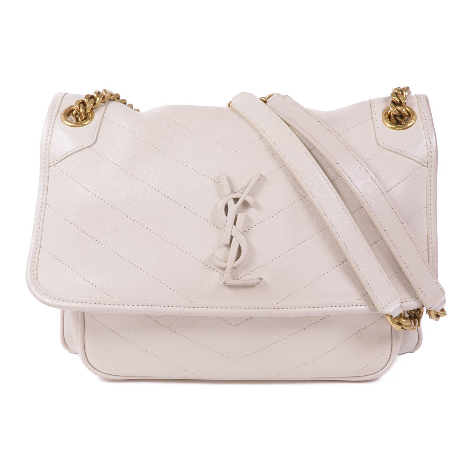 SAINT LAURENT 牛皮皮革Niki金扣鏈帶肩背袋