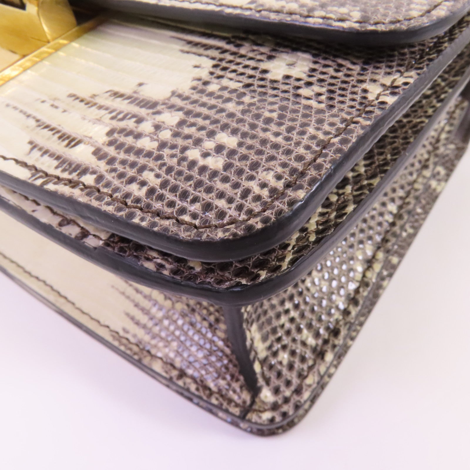 CELINE 【激減優惠】蜥蝪皮革Mini Classic Box金扣肩背袋