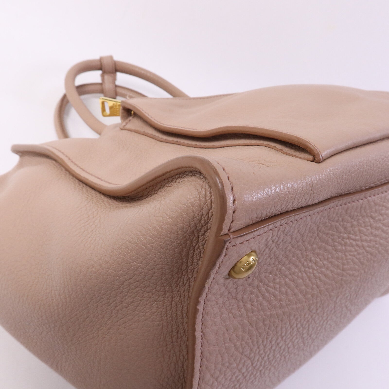 PRADA 牛皮皮革2 Way Shoulder金扣手挽肩背兩用袋