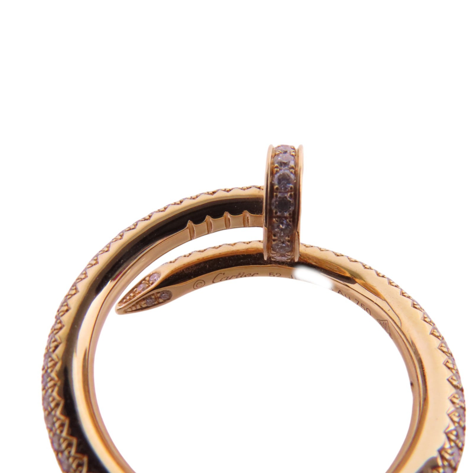 CARTIER 18K玫瑰金Juste Un Clou Diamond Ring鑽石戒指#52/US#6.25