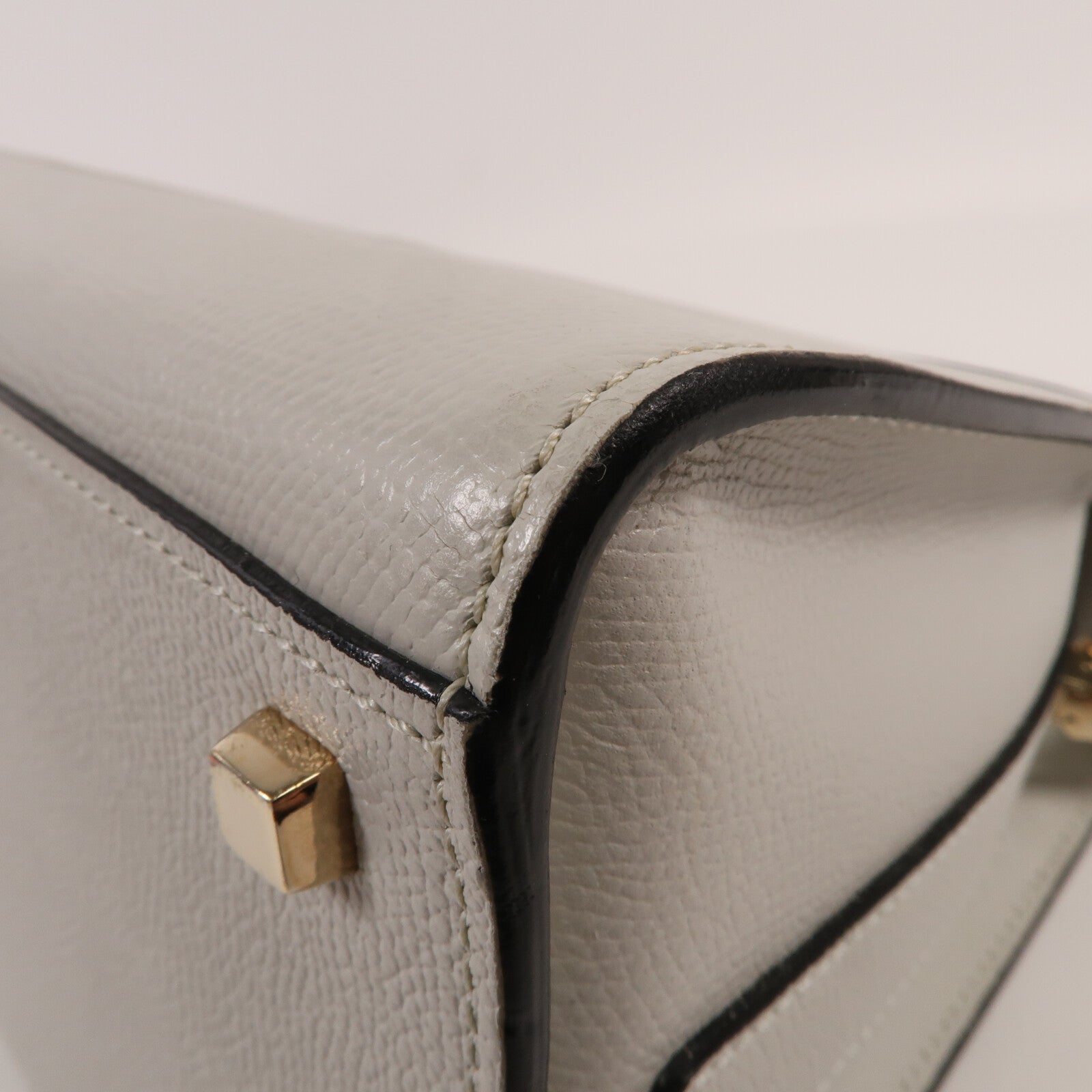 SELECTION 牛皮皮革Vakexlra Inside Top Handle金扣手挽肩背兩用袋