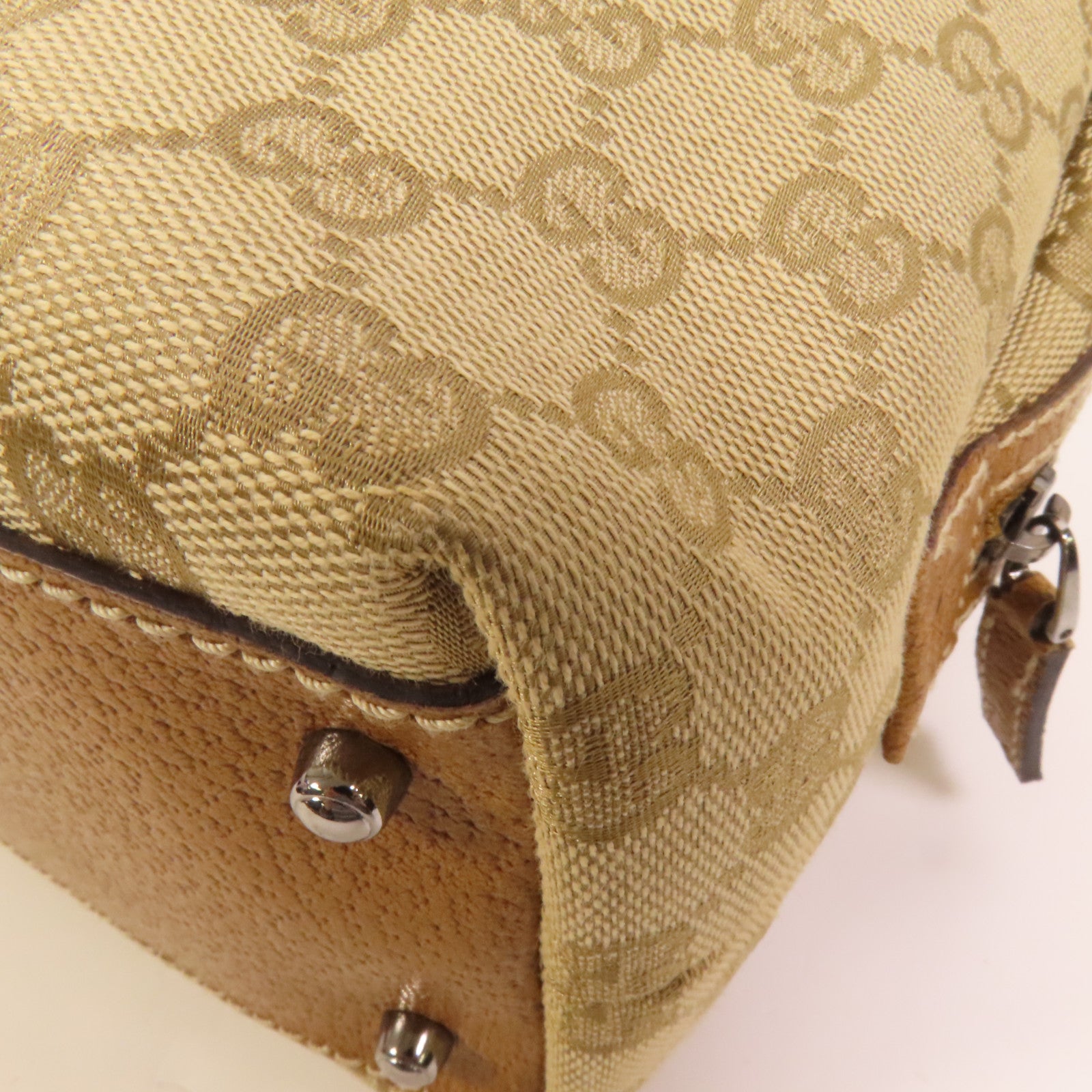 GUCCI 帆布Hand Bag銀扣手挽袋