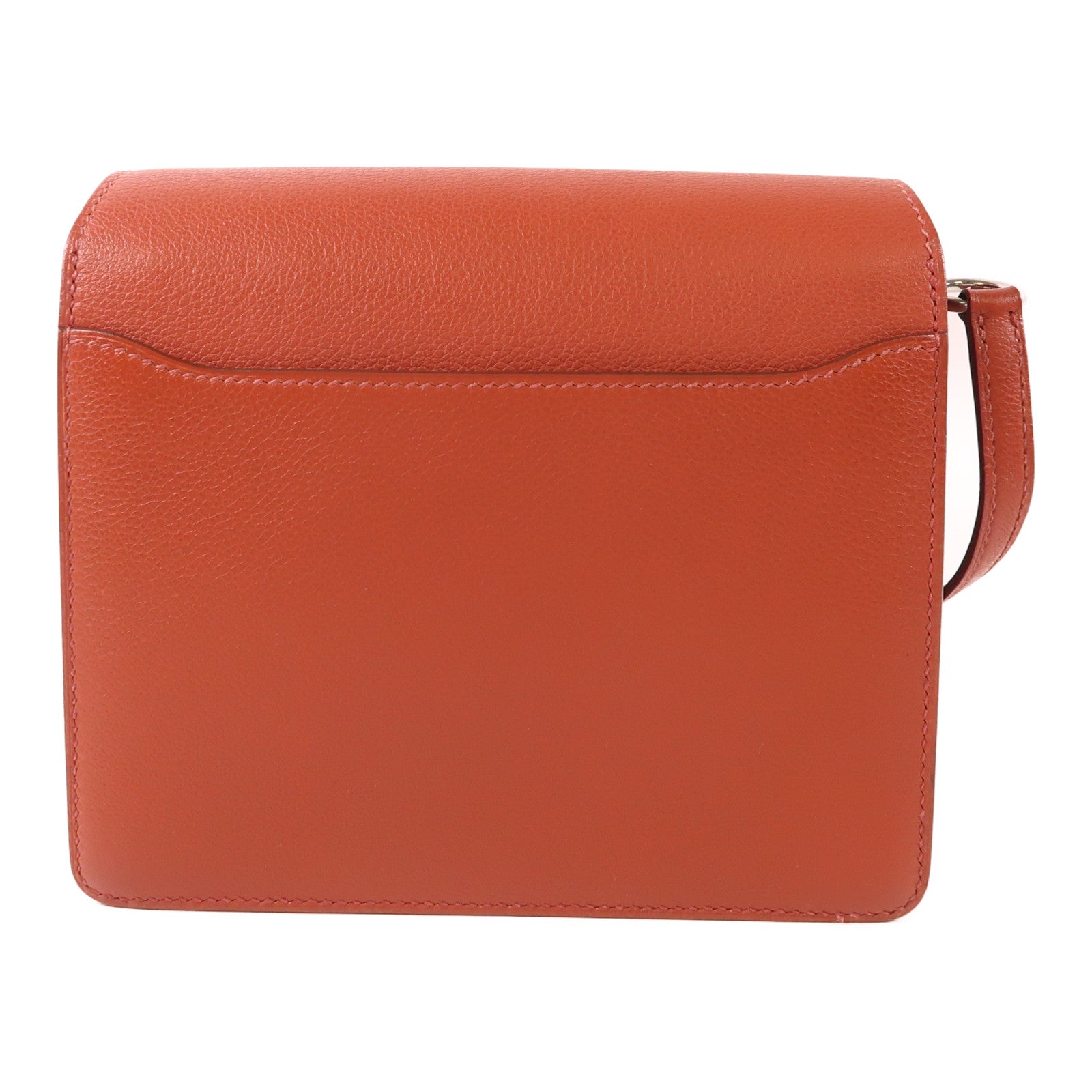 HERMES PHW Mini Roulis Shoulder Bag Evercolor Leather Brique Caramel