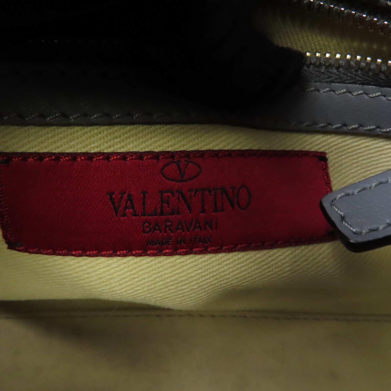 Valentino 【激減優惠】牛皮皮革Rockstud 2way Tote Bag金扣手挽肩背兩用袋灰色