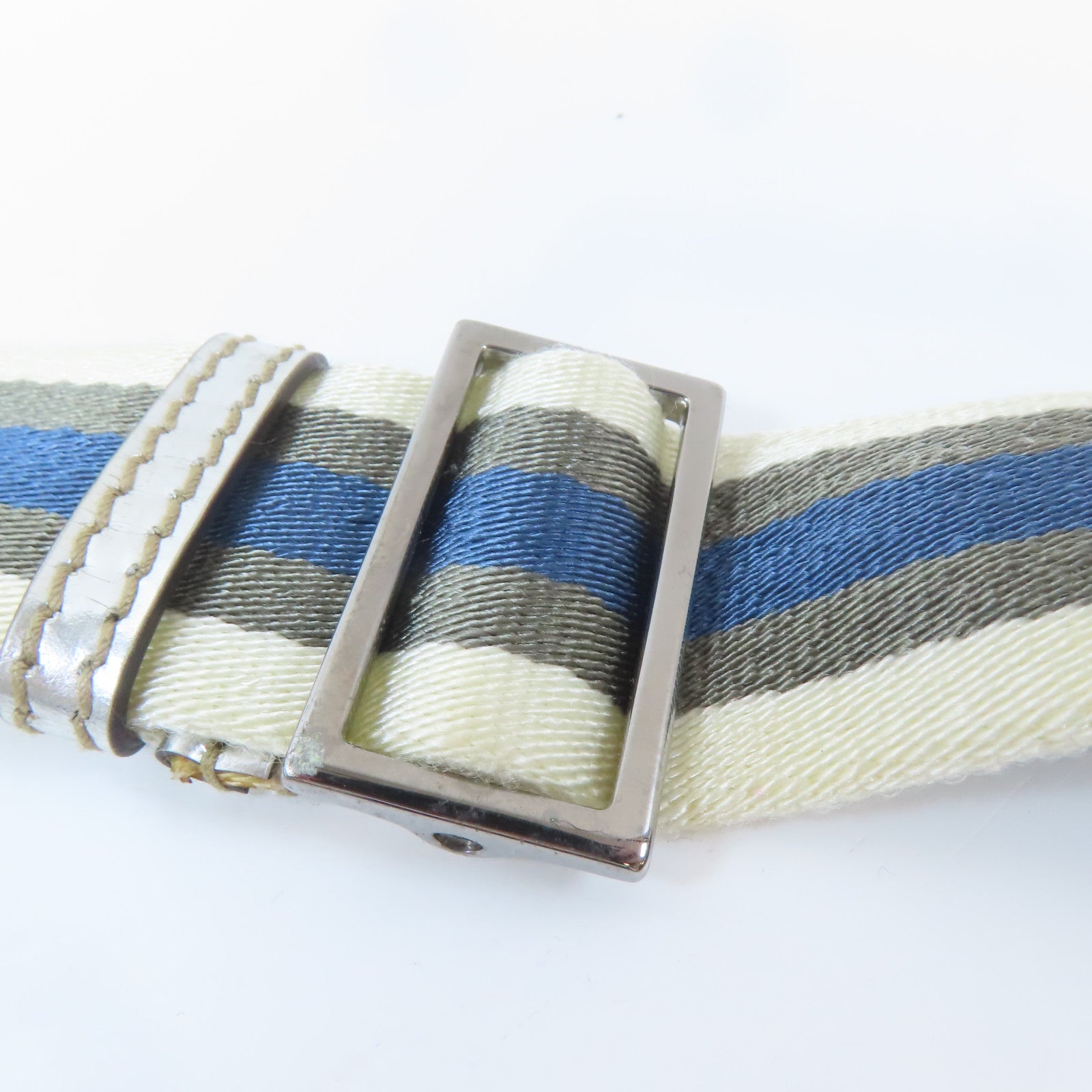 GUCCI 帆布Shoulder Bag銀扣肩背袋銀色