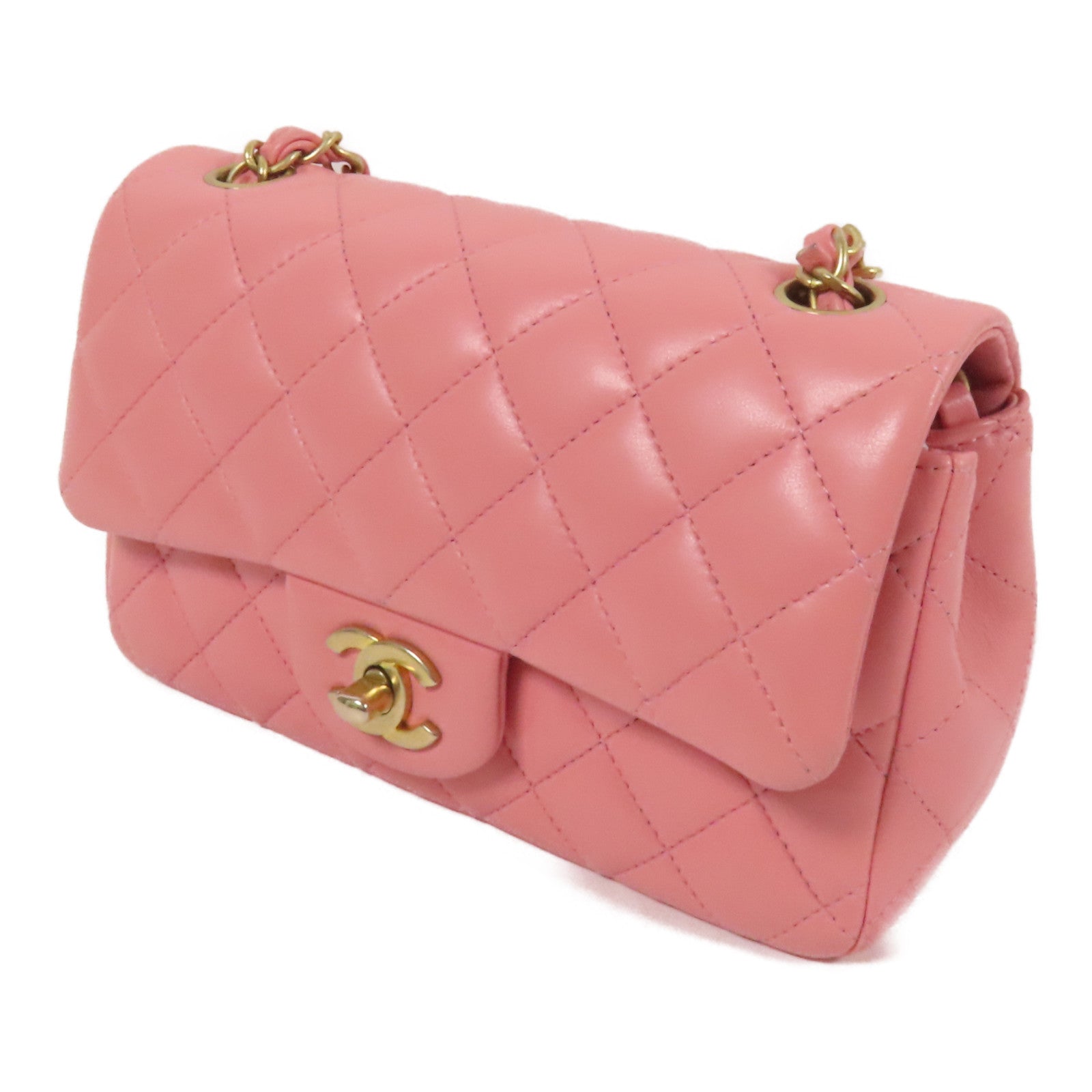 CHANEL 羊皮皮革Classic 20金扣鏈帶肩背袋