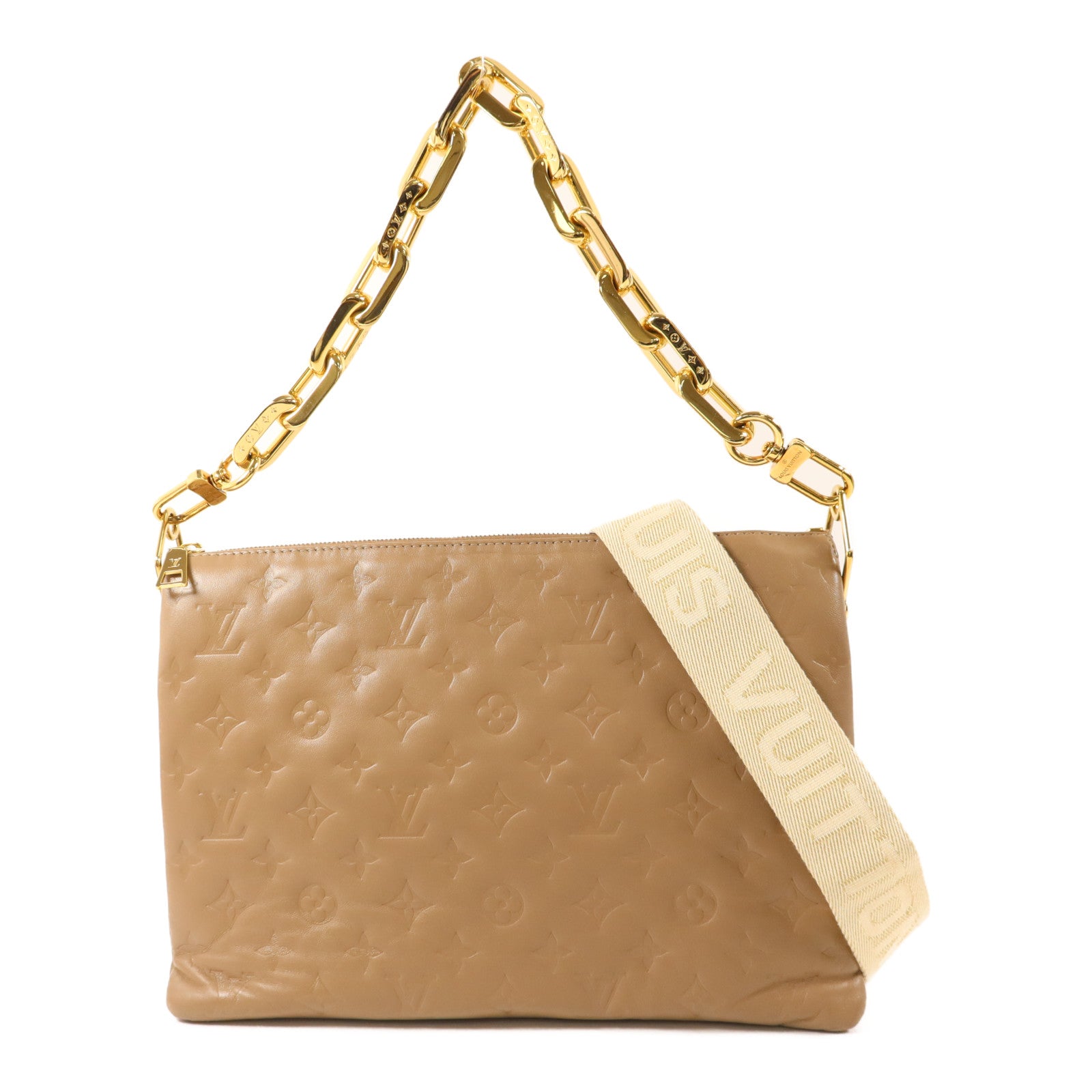 LOUIS VUITTON 【激減優惠】Monogram Embossed Coussin PM金扣鏈帶肩背袋