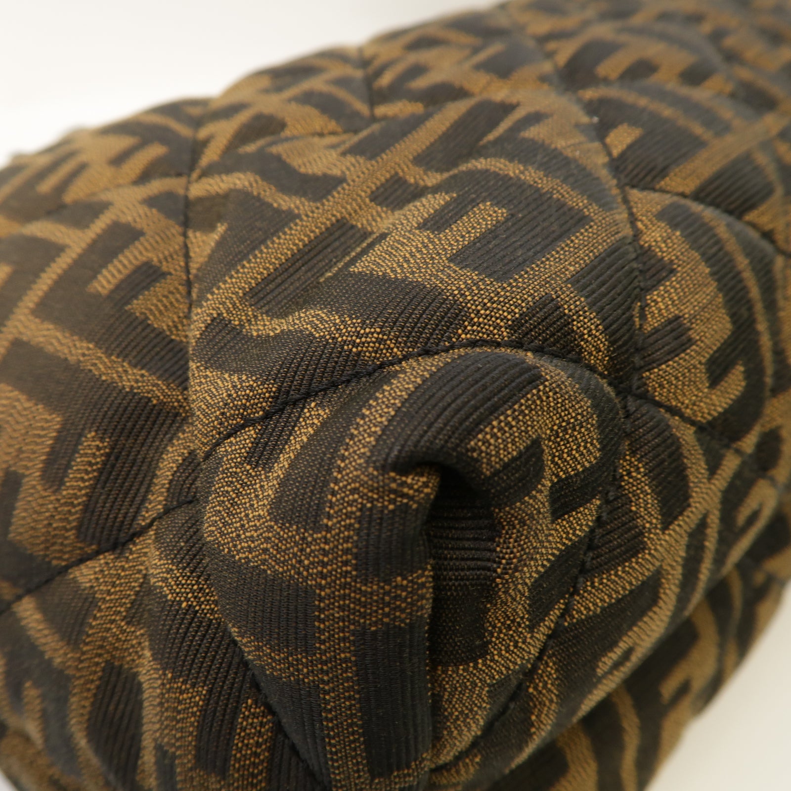 FENDI 帆布Tote Bag金扣手挽袋棕色