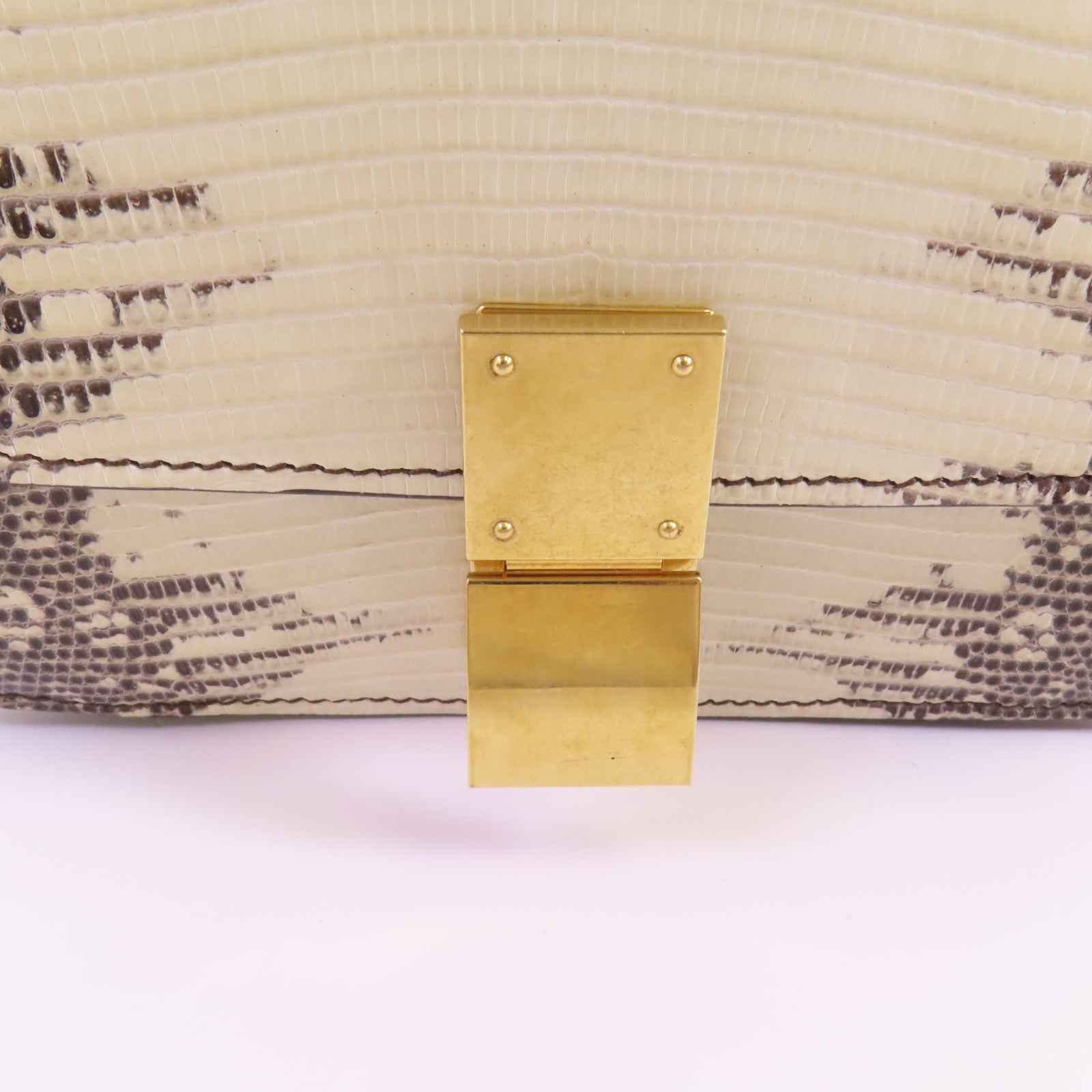 CELINE 【激減優惠】蜥蝪皮革Mini Classic Box金扣肩背袋