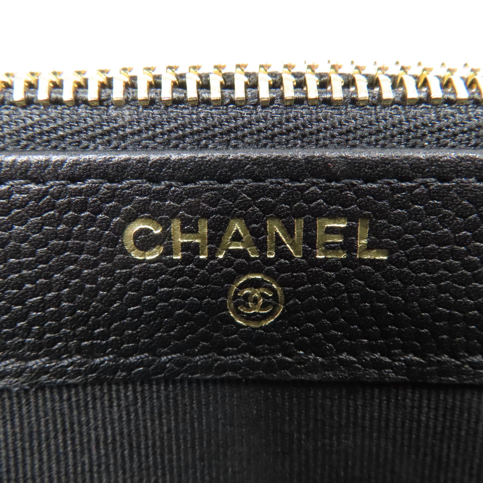 CHANEL 菱格Caviar皮革2 Way Chain Shoulder金扣鏈帶手挽肩背兩用袋黑色