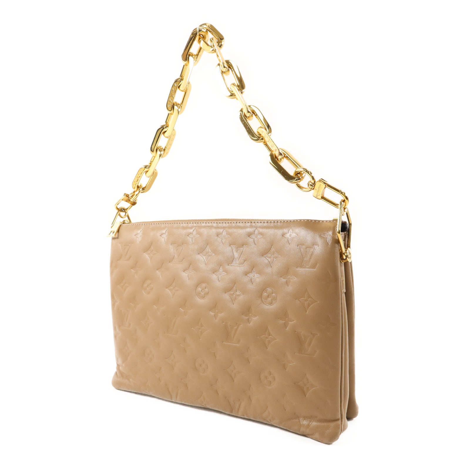 LOUIS VUITTON 【激減優惠】Monogram Embossed Coussin PM金扣鏈帶肩背袋