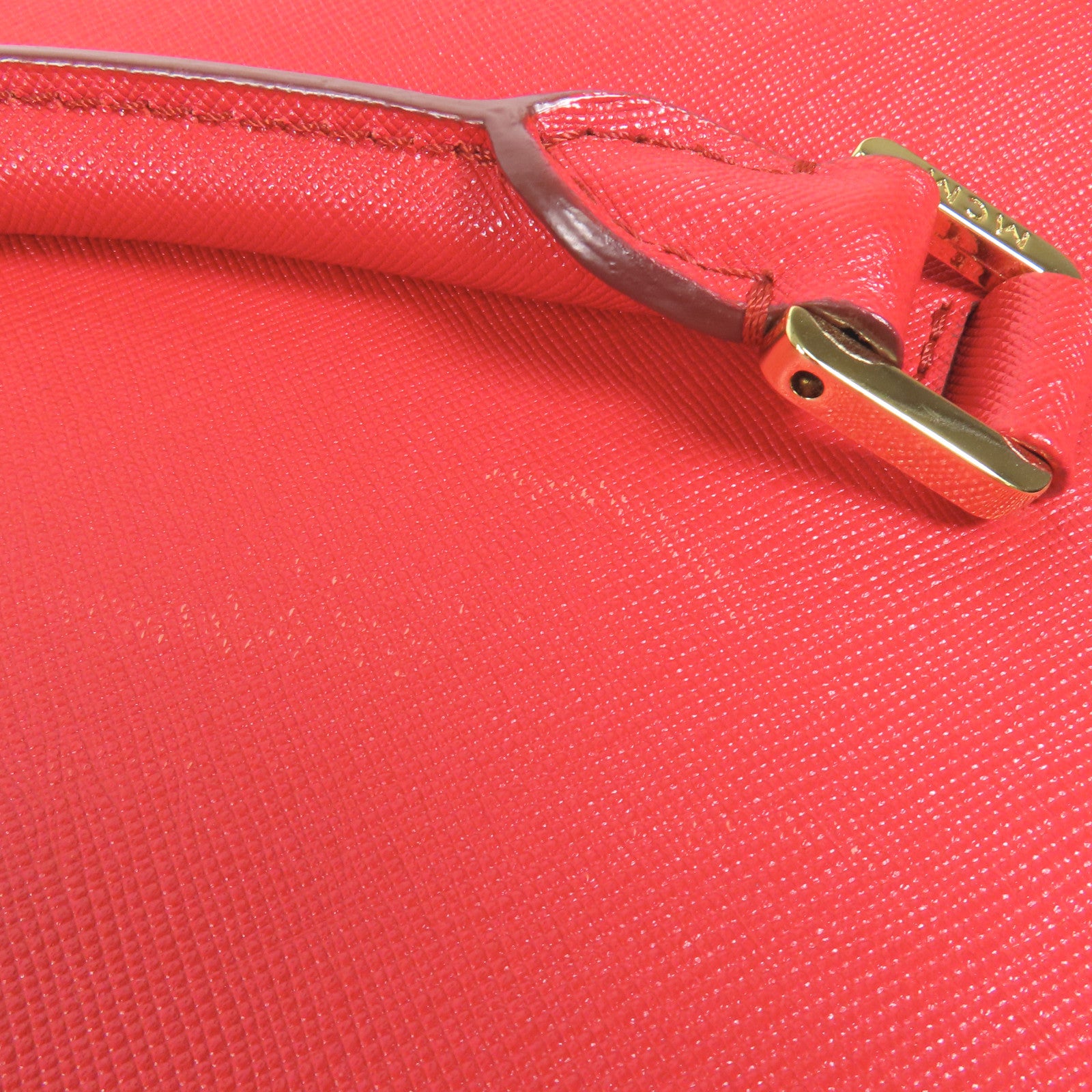 MCM 牛皮皮革Boston Bag金扣手挽袋