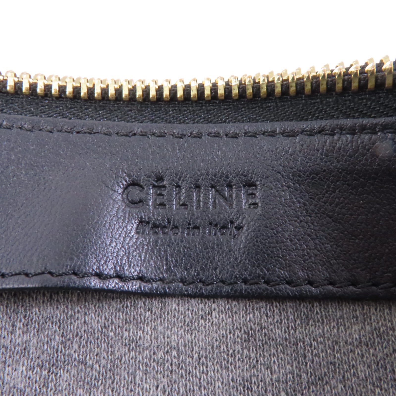 CELINE 皮革Trio金扣肩背袋黑色