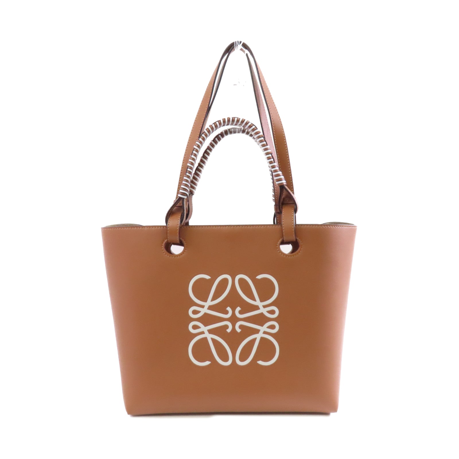 LOEWE 牛皮皮革Anagram Tote Small手挽肩背兩用袋啡色
