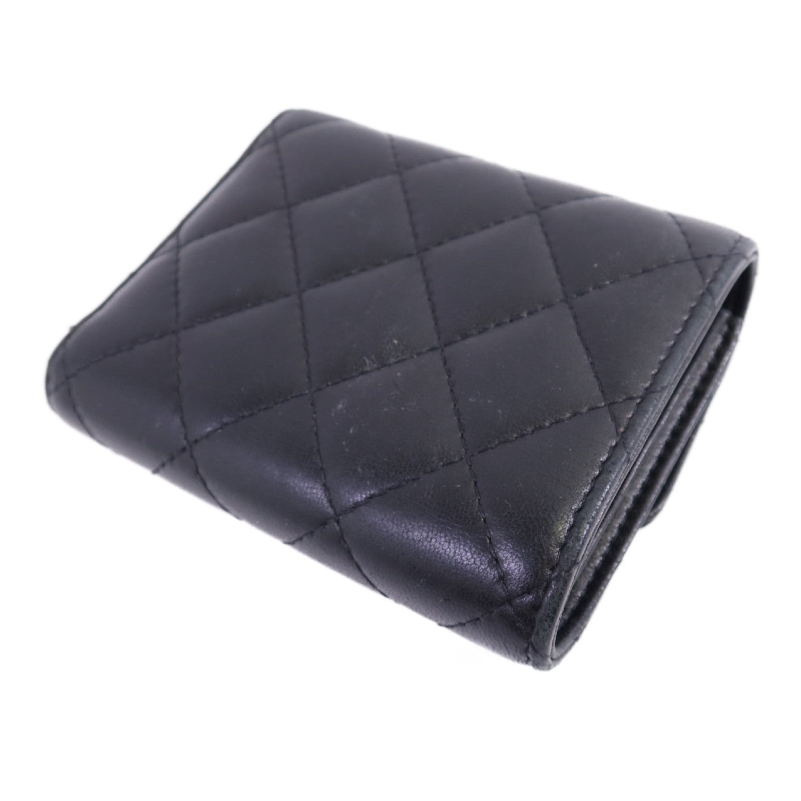 CHANEL 【激減優惠】羊皮皮革Wallet金扣錢包