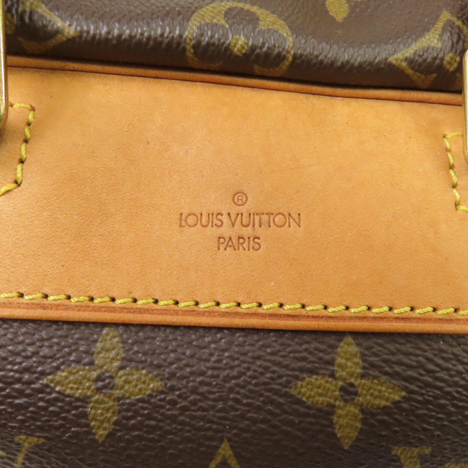 LOUIS VUITTON Monogram Deauville金扣手挽袋棕色