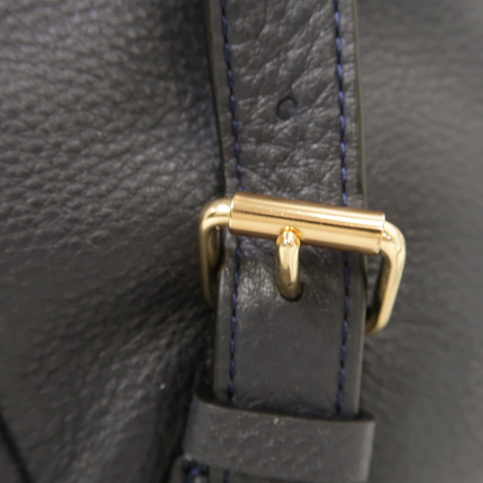 COACH 牛皮皮革Backpack金扣背包深藍色