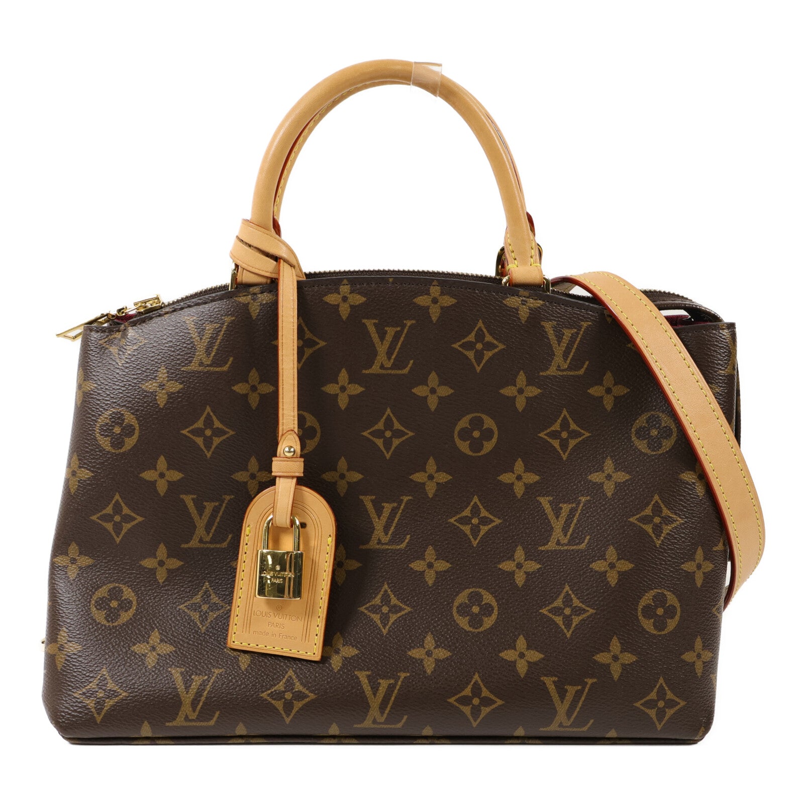 LOUIS VUITTON Monogram Petit Palais金扣手挽肩背兩用袋棕色