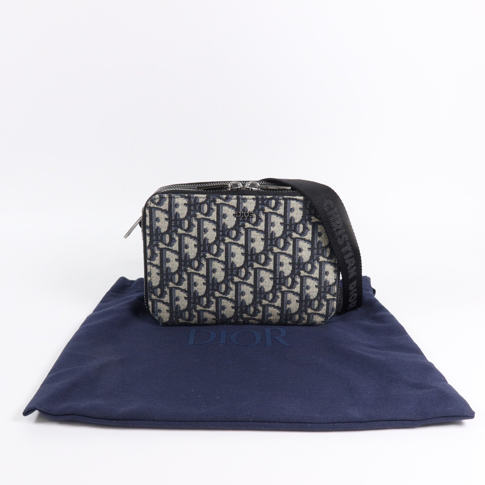 Dior 帆布Oblique Zipped Pouch肩背袋
