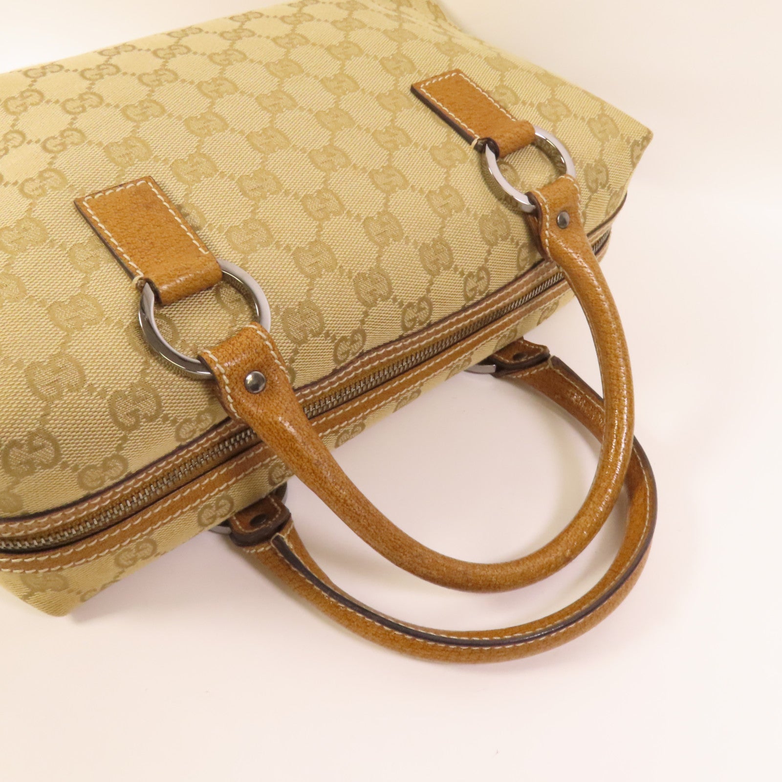 GUCCI 帆布Hand Bag銀扣手挽袋