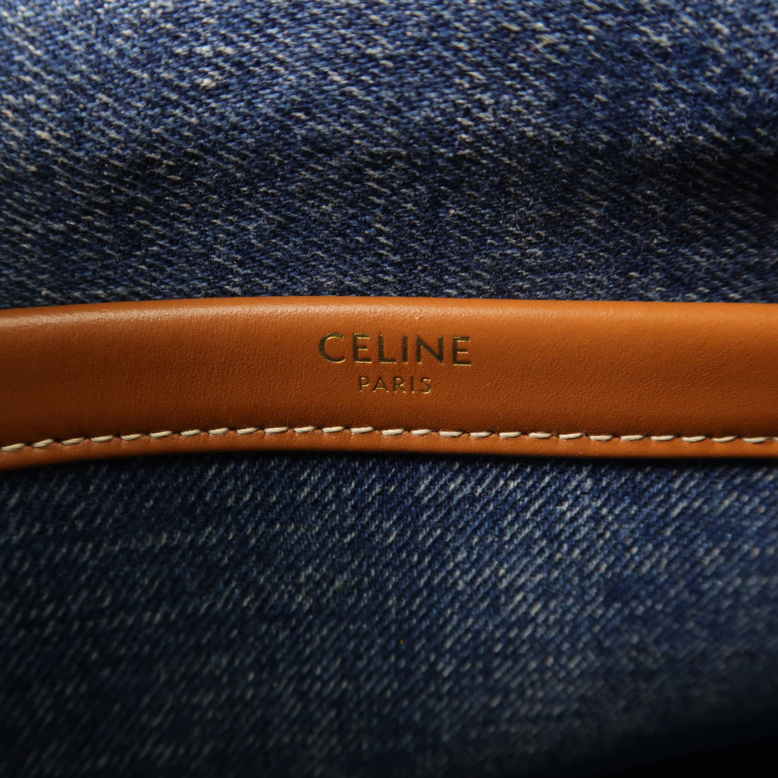CELINE 牛仔布Small Cabas Thais金扣手挽肩背兩用袋