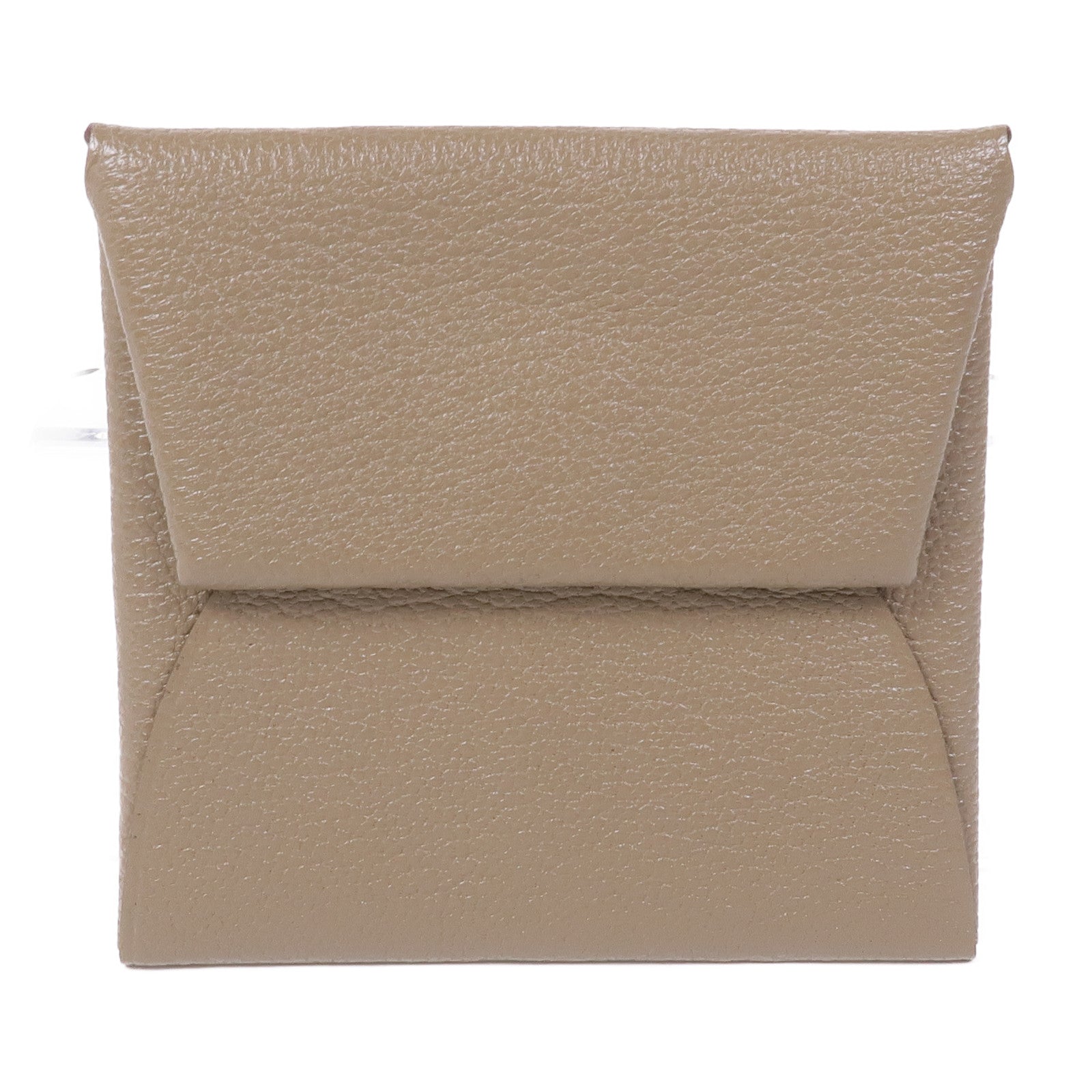 HERMES Chevre皮革Bastia Change Purse零錢包18 Etoupe