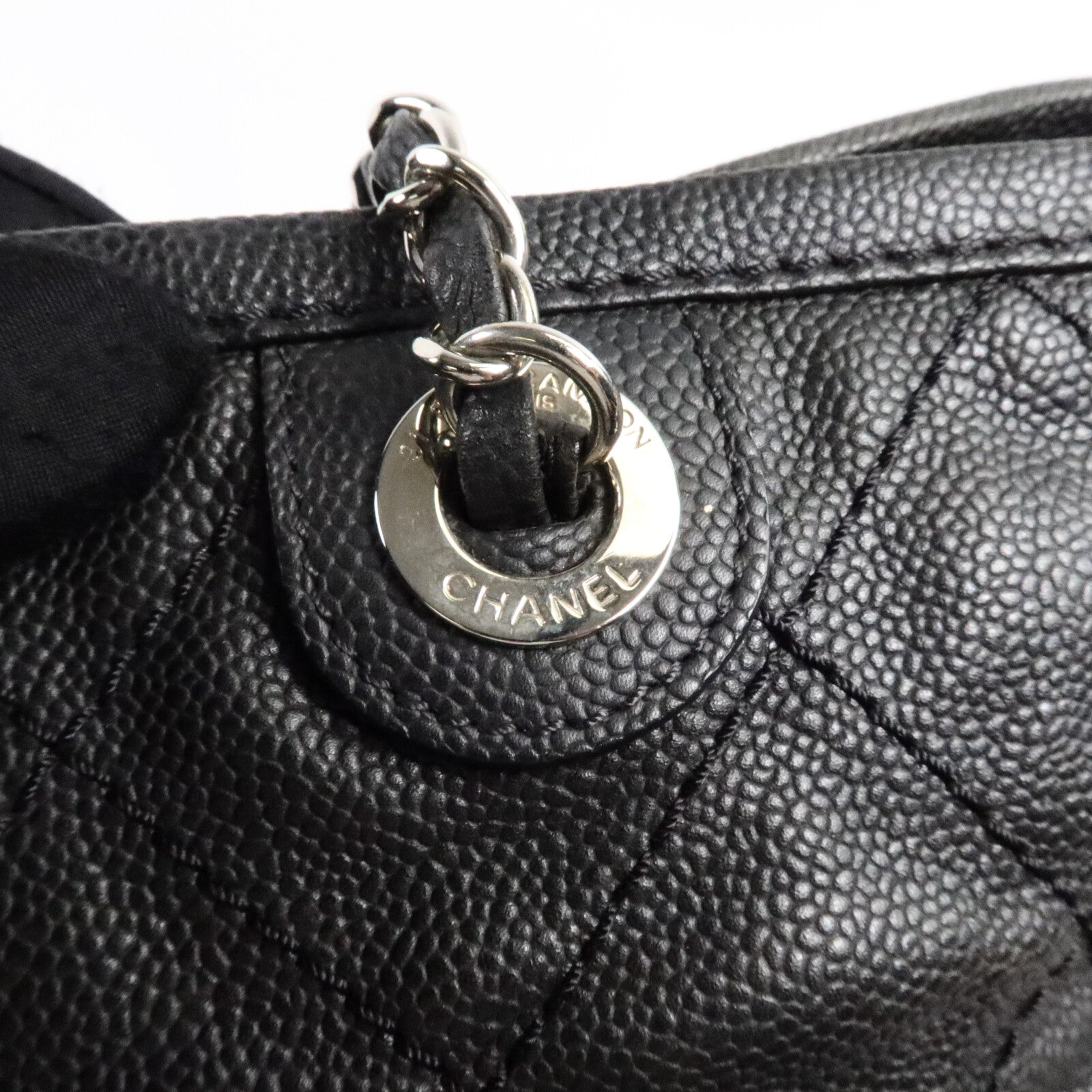 CHANEL 牛皮皮革Grand Shopping Tote鏈帶肩背袋