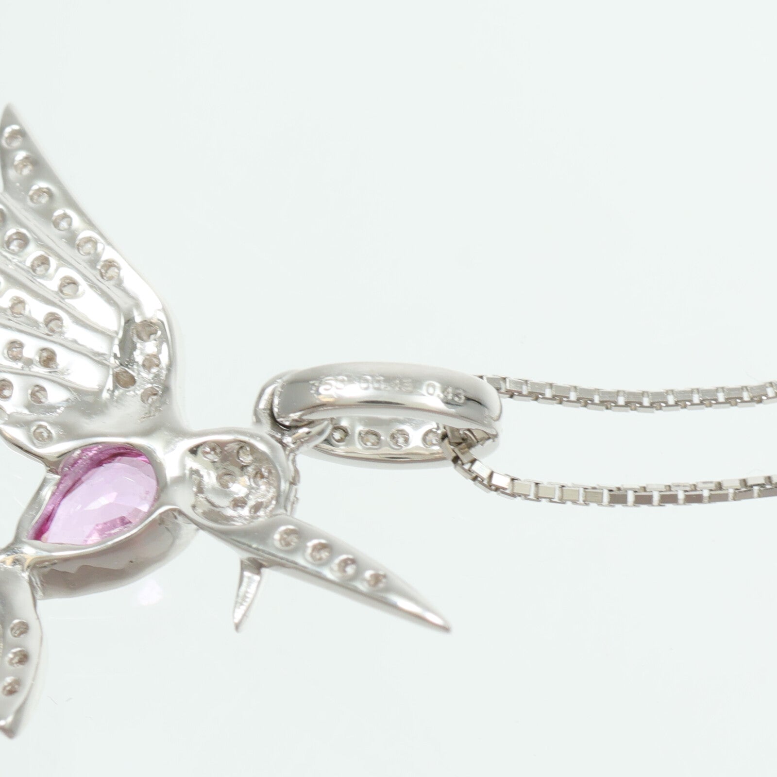 JEWELRY 18K白金Sapphire Diamond Necklace粉紅藍寶石/鑽石項鍊
