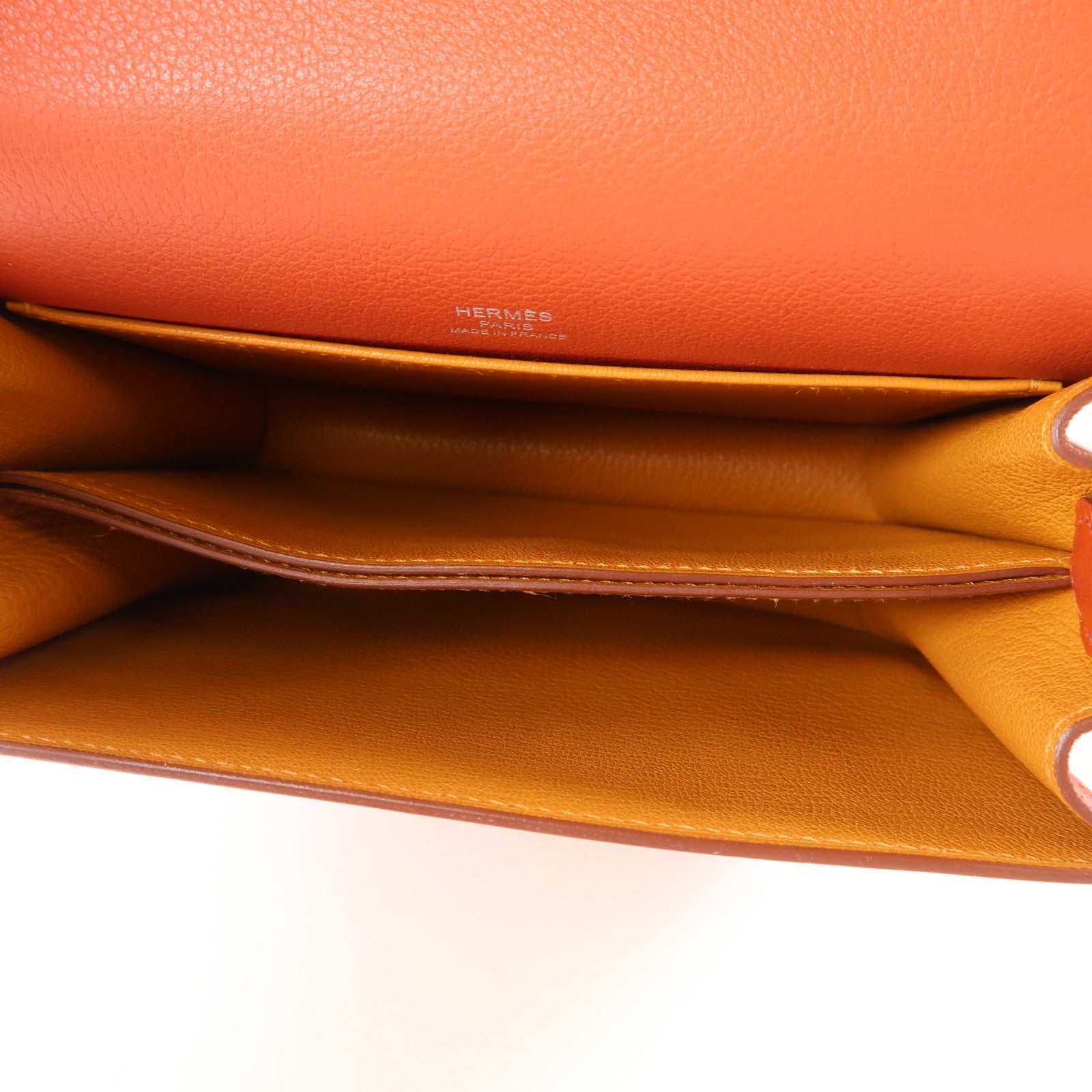 HERMES Evercolor皮革Mini Roulis銀扣肩背袋Brique/Caramel